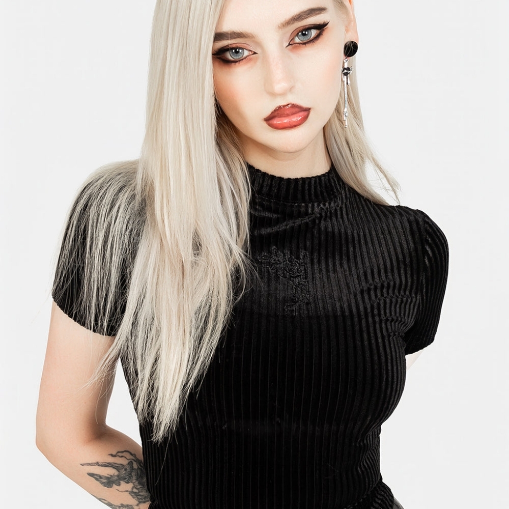 Rosaline Velour Rib Crop Top US 4